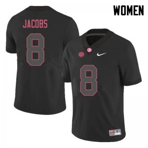 NCAA Women's Alabama Crimson Tide #8 Josh Jacobs Stitched College 2018 Nike Authentic Black Football Jersey SA17P01UP